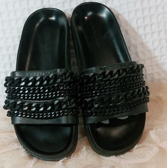Kendall & Kylie Shoes - Kendall + Kylie Chained Black Leather Sandals